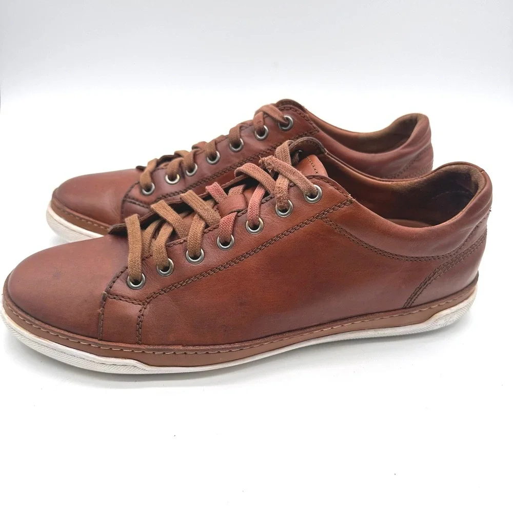 Allen Edmonds Porter Derby Sneakers Mens 8.5 D Tan Leather Low Top Portugal